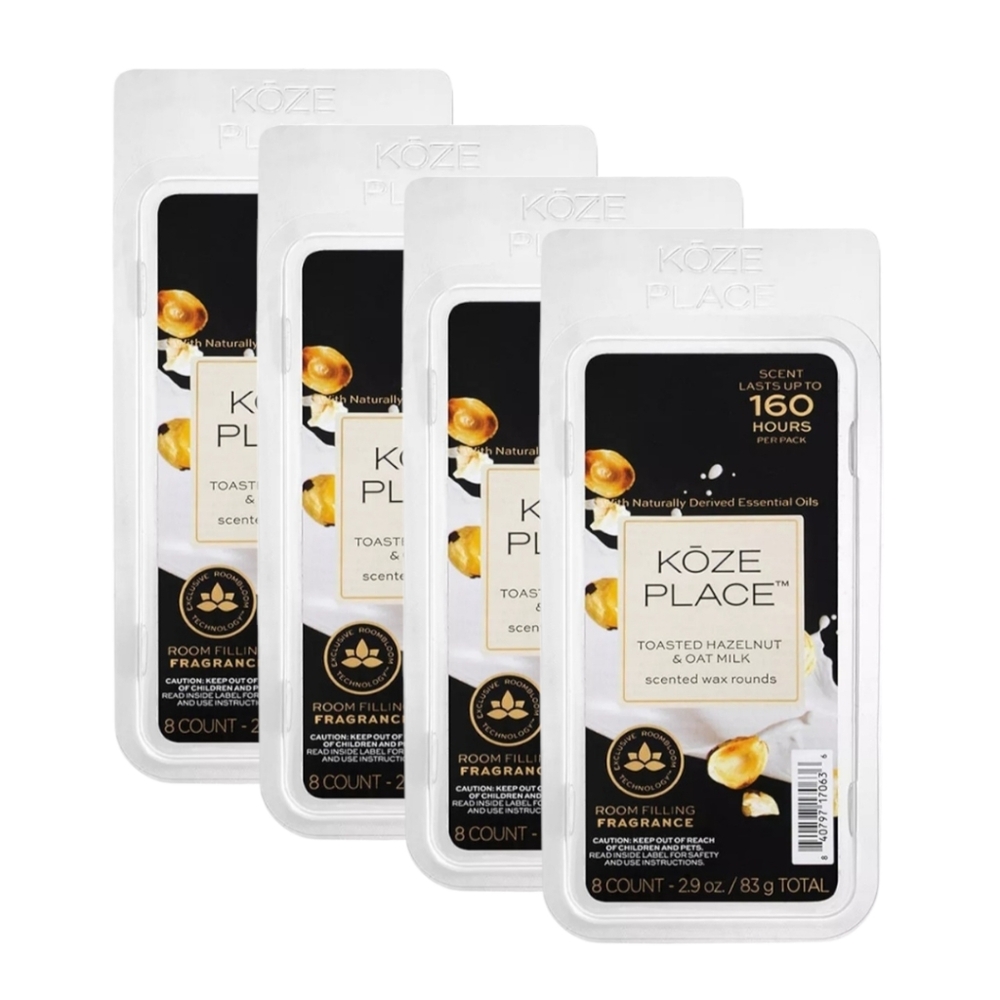 4 PACKS!! Koze Place Toasted Hazelnut & Oat Milk Scented Wax Rounds